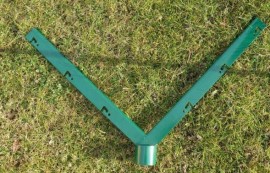 Bavolet na sloupek pr. 48 mm, zelený, tvar "Y" (3 řady ost, drátu)